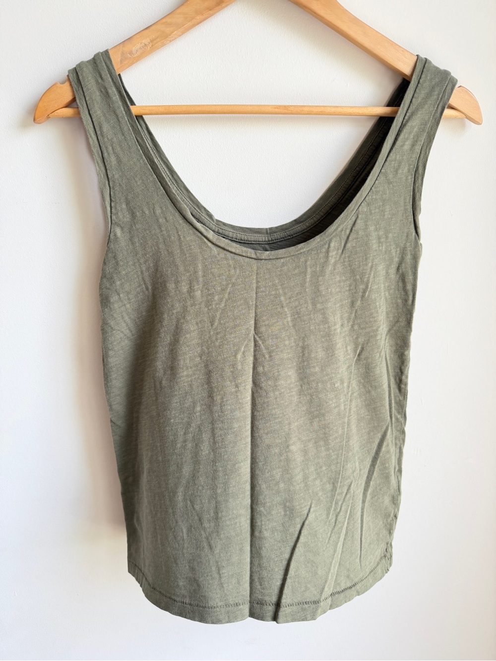 J. Crew 100% Cotton Paper Thin Tank Top Olive Green XS